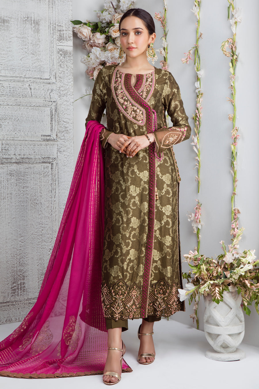 Antique Olive | Pakistani Designer Outfit | Sarosh Salman