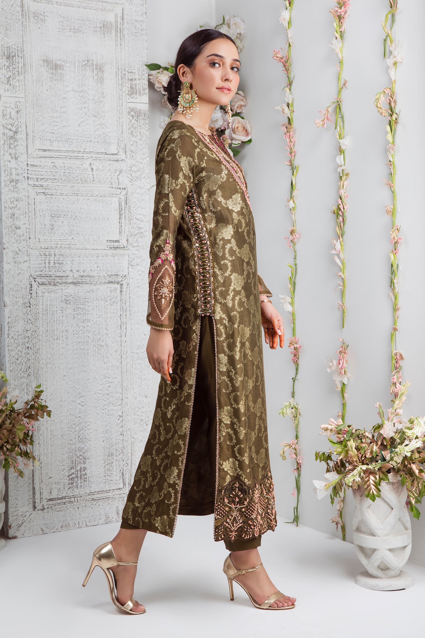 Antique Olive | Pakistani Designer Outfit | Sarosh Salman