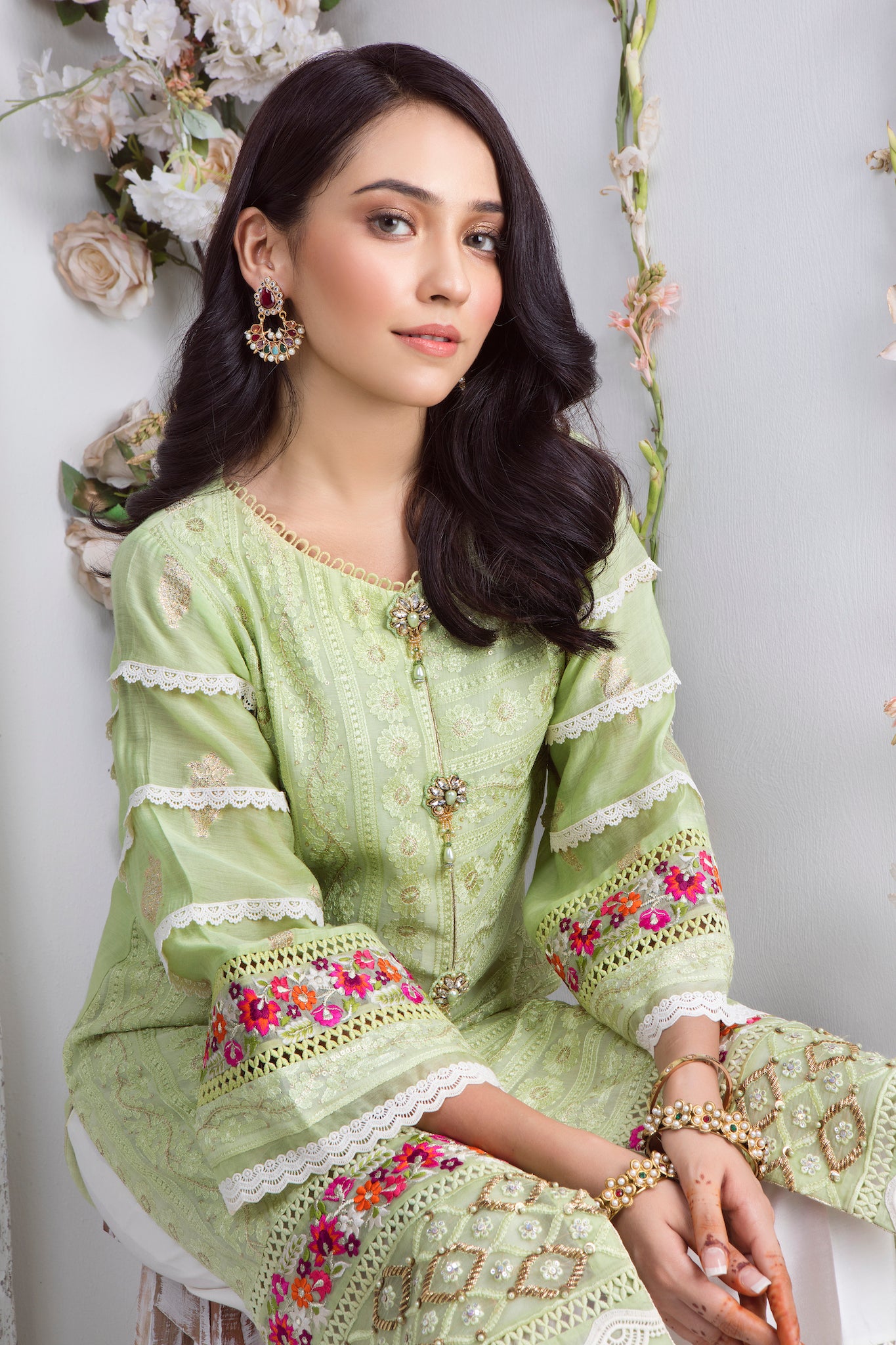 Folk Green | Pakistani Designer Outfit | Sarosh Salman
