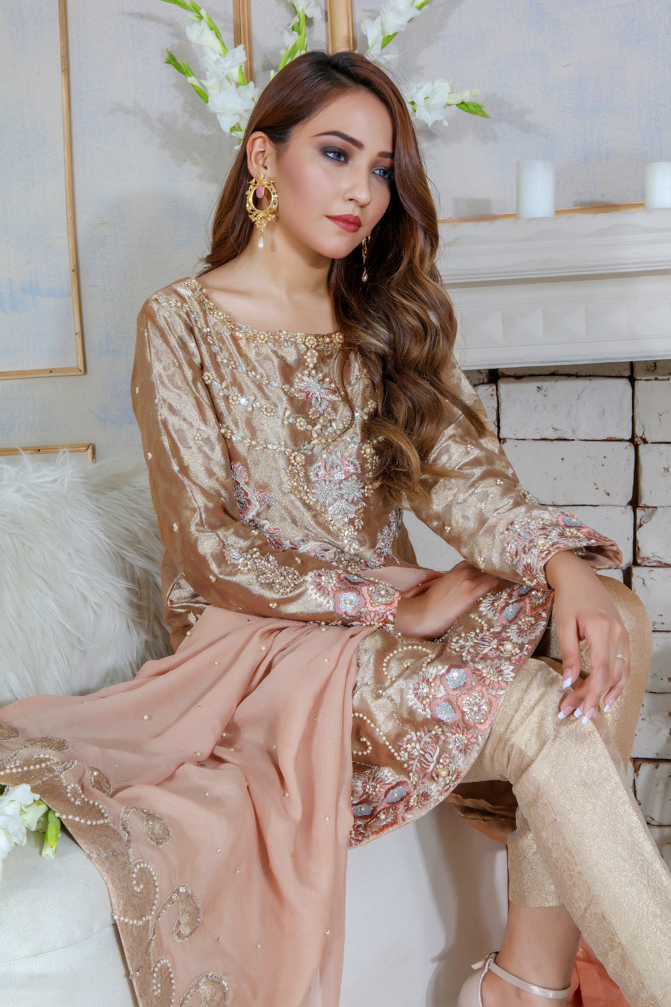 Rose Gold | Pakistani Designer Outfit | Sarosh Salman