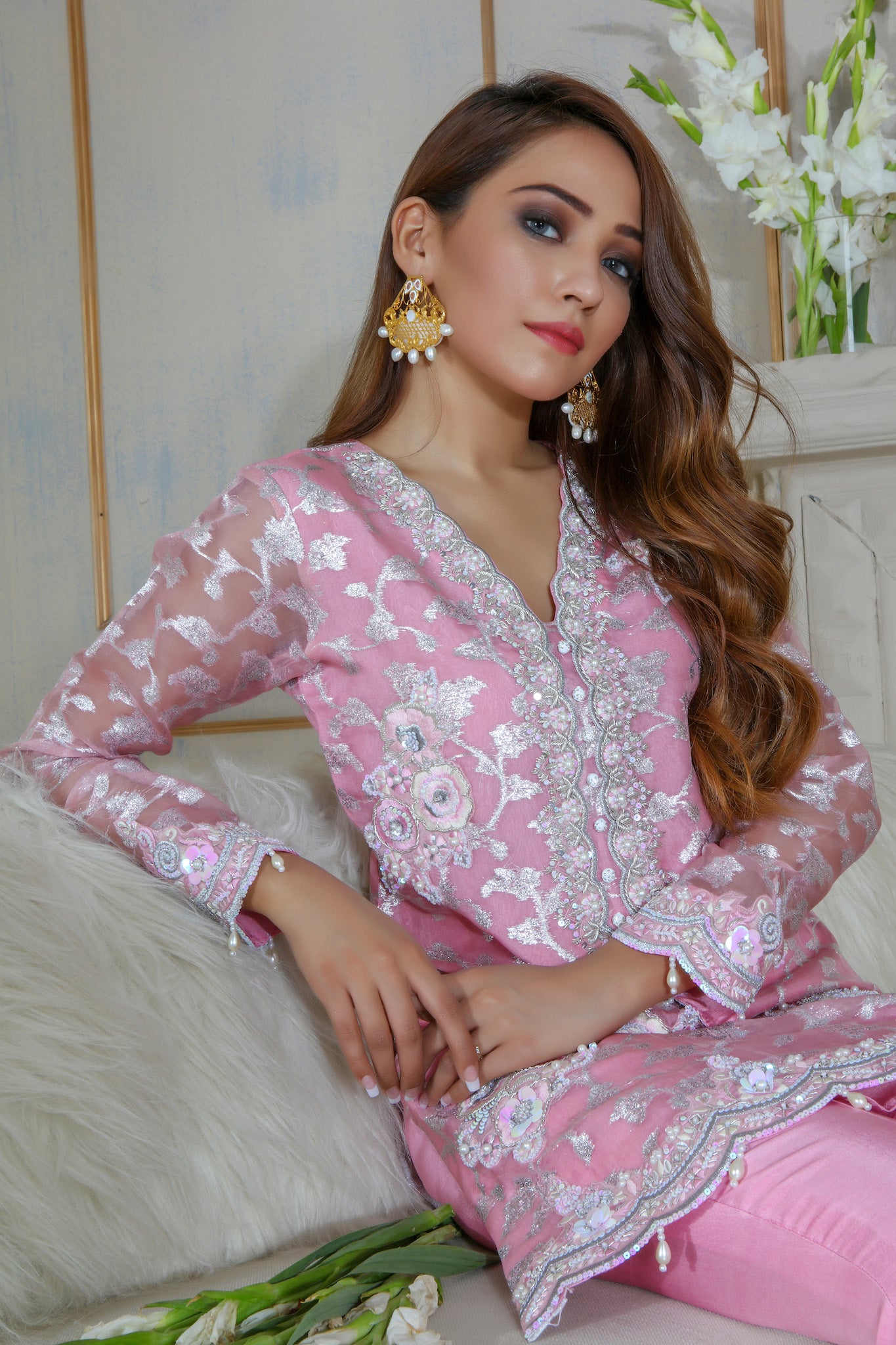Carnation Pink | Pakistani Designer Outfit | Sarosh Salman