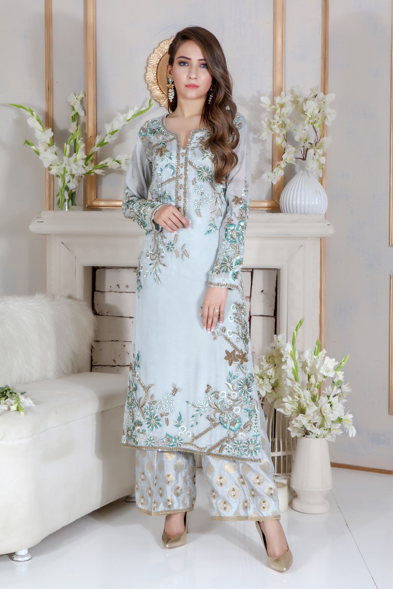 Aquamarine | Pakistani Designer Outfit | Sarosh Salman