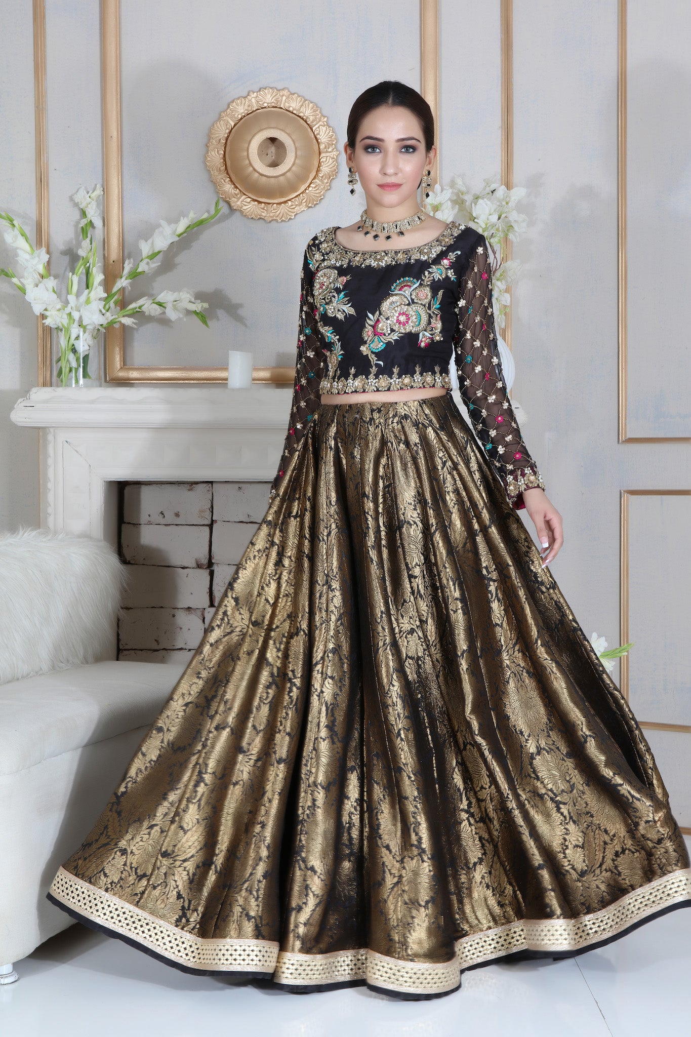 Antique Black | Pakistani Designer Outfit | Sarosh Salman