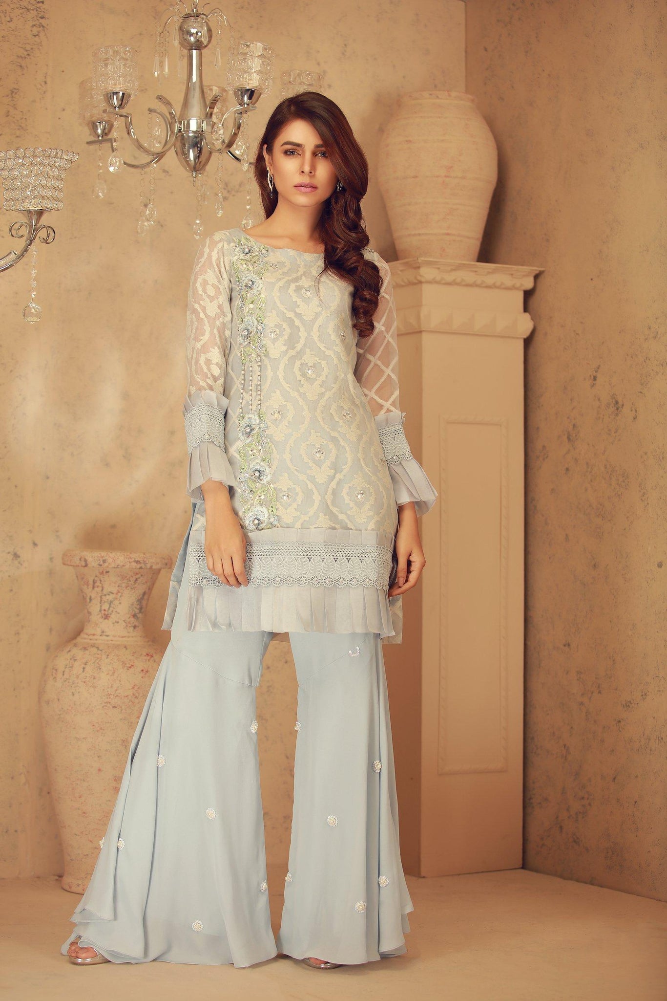 Sea Foam | Pakistani Designer Outfit | Sarosh Salman