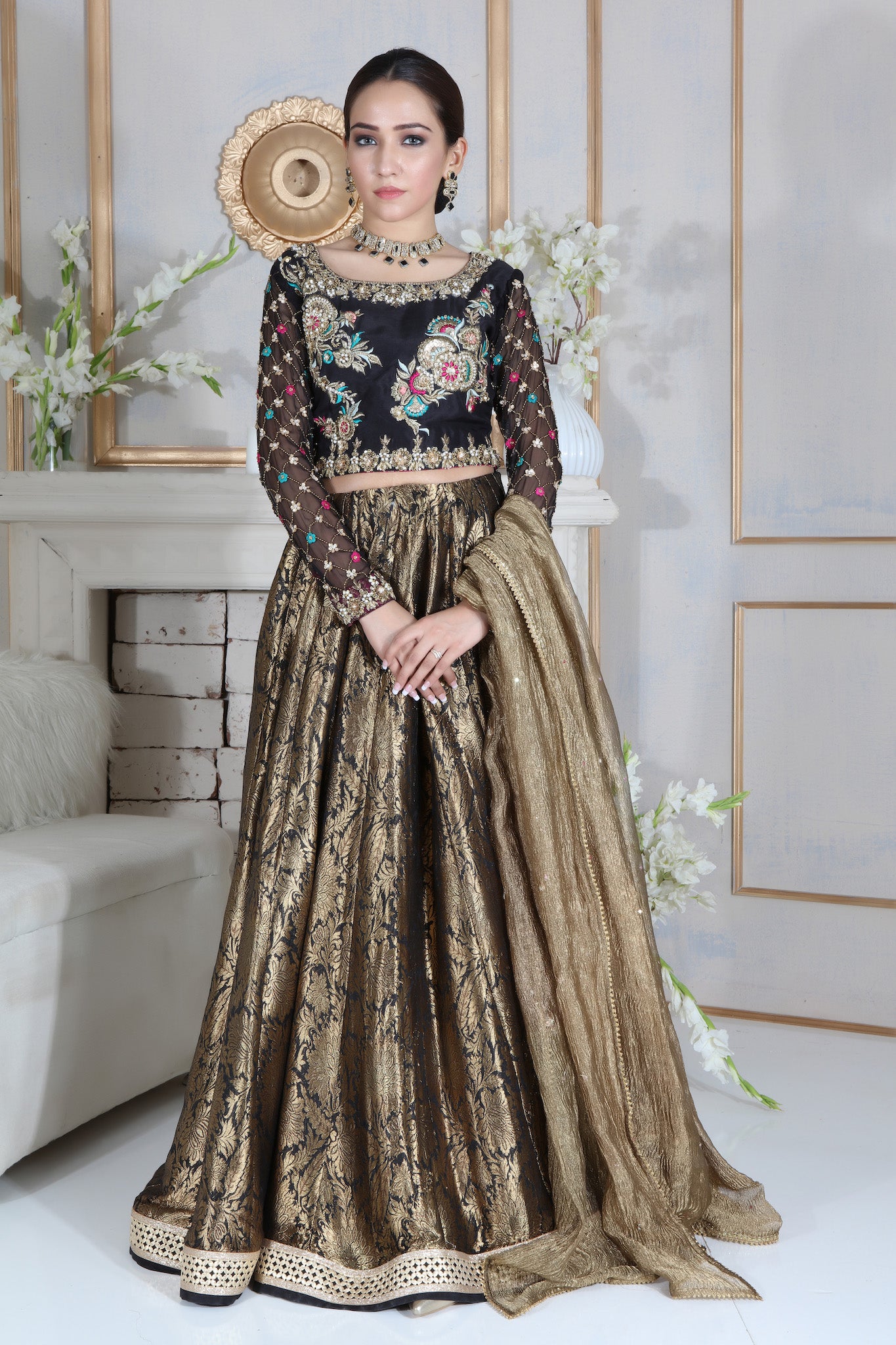 Antique Black | Pakistani Designer Outfit | Sarosh Salman