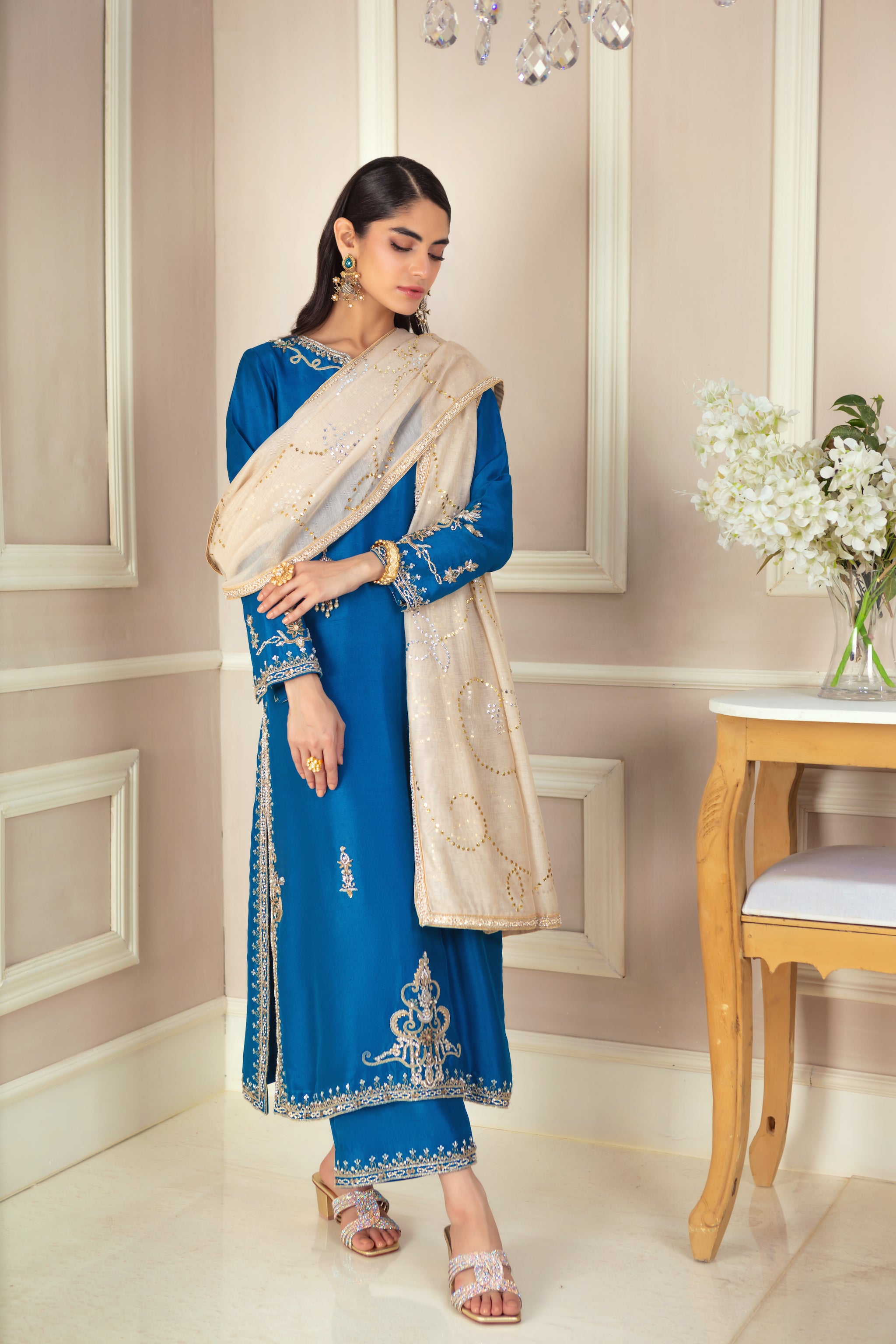 Teal Mirage | Pakistani Designer Outfit | Sarosh Salman