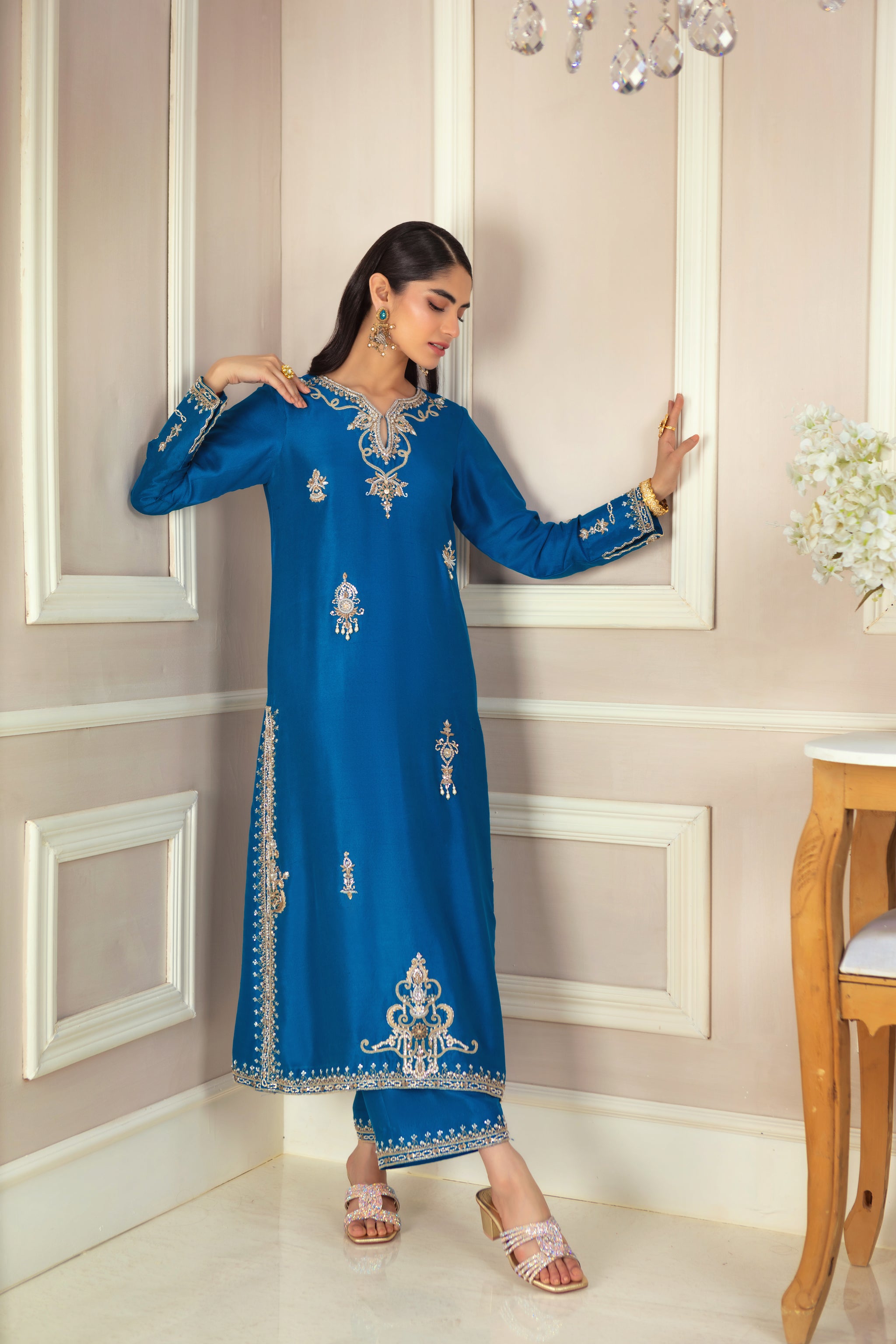 Teal Mirage | Pakistani Designer Outfit | Sarosh Salman