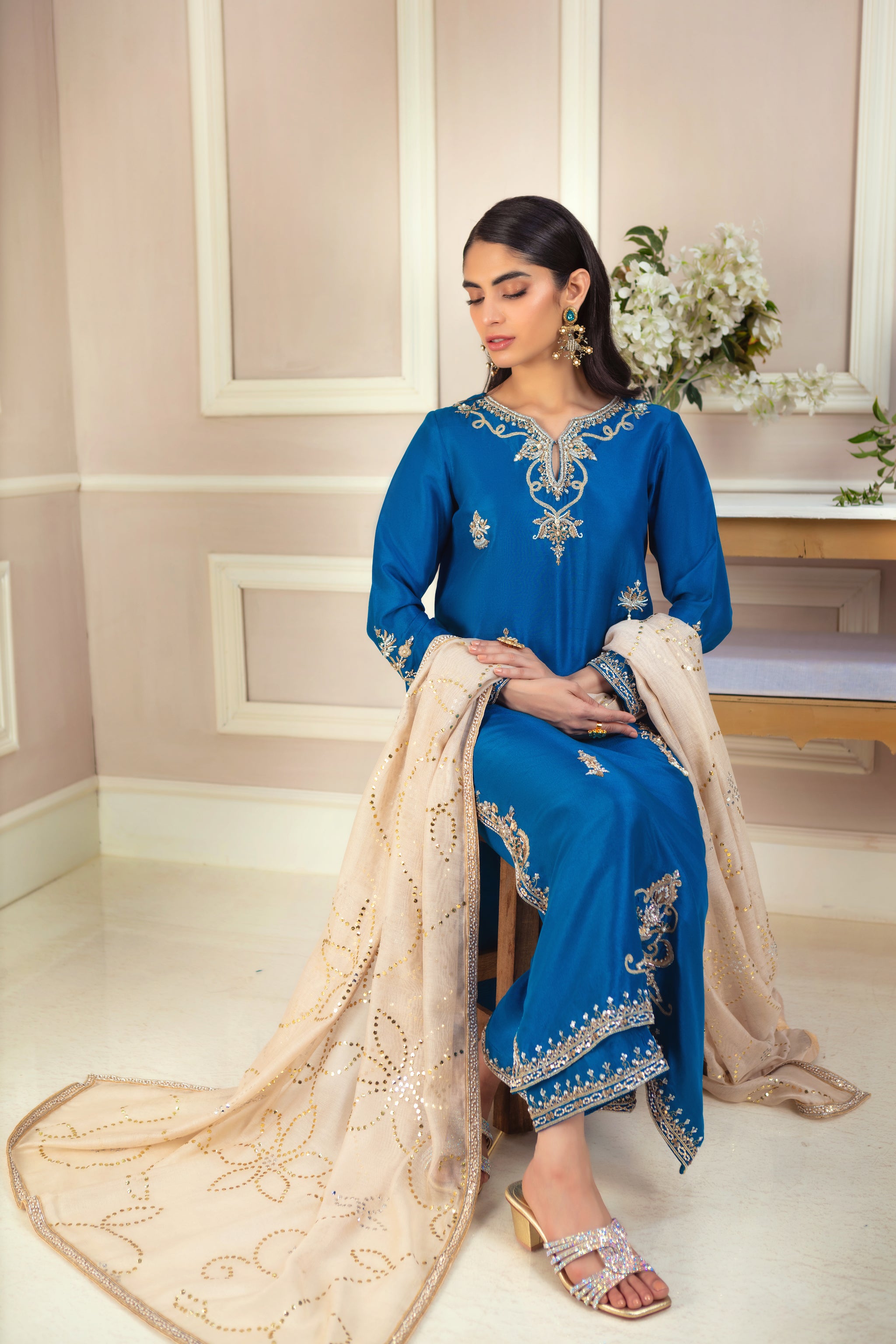 Teal Mirage | Pakistani Designer Outfit | Sarosh Salman