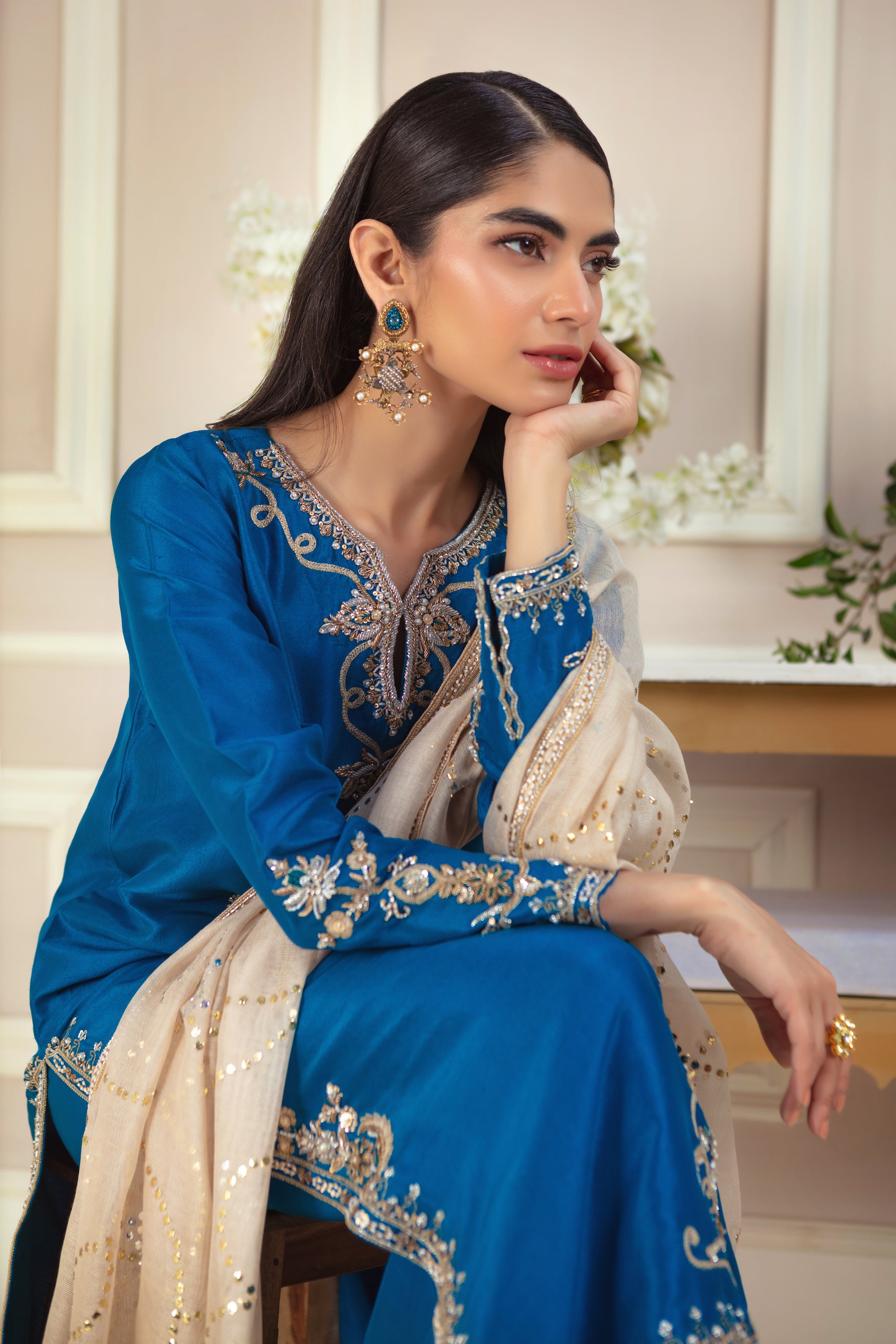 Teal Mirage | Pakistani Designer Outfit | Sarosh Salman