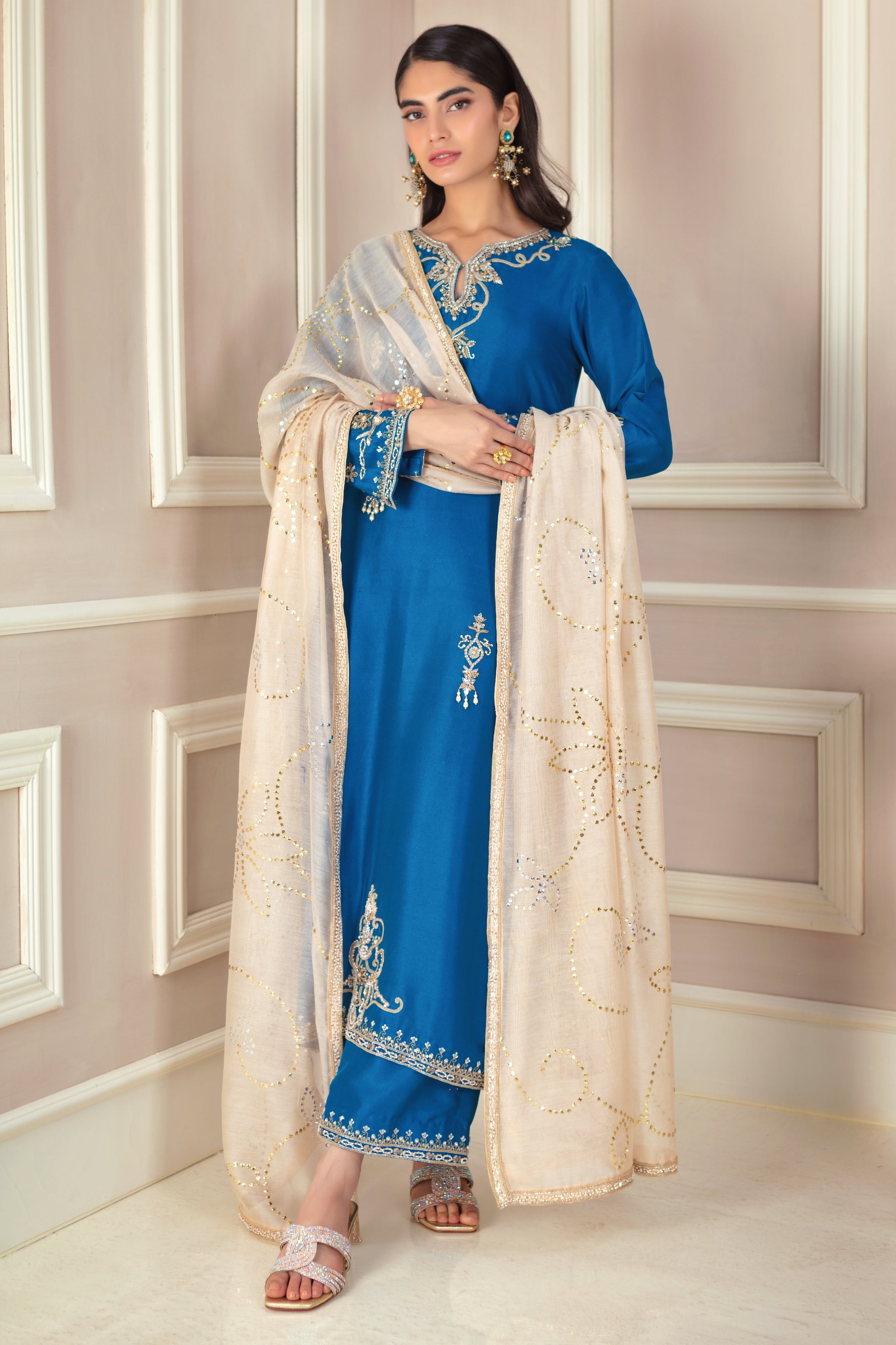 Teal Mirage | Pakistani Designer Outfit | Sarosh Salman