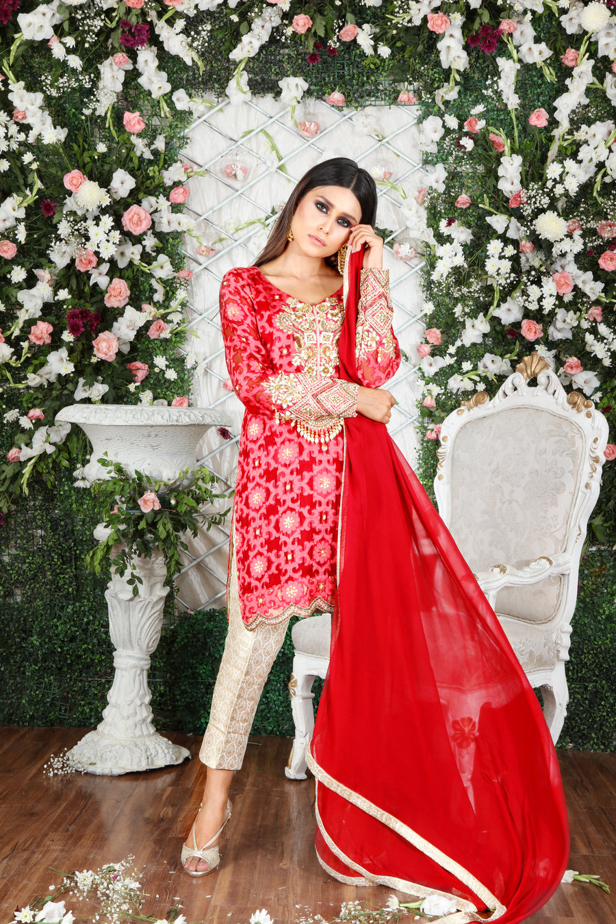 Red Gem | Pakistani Designer Outfit | Sarosh Salman