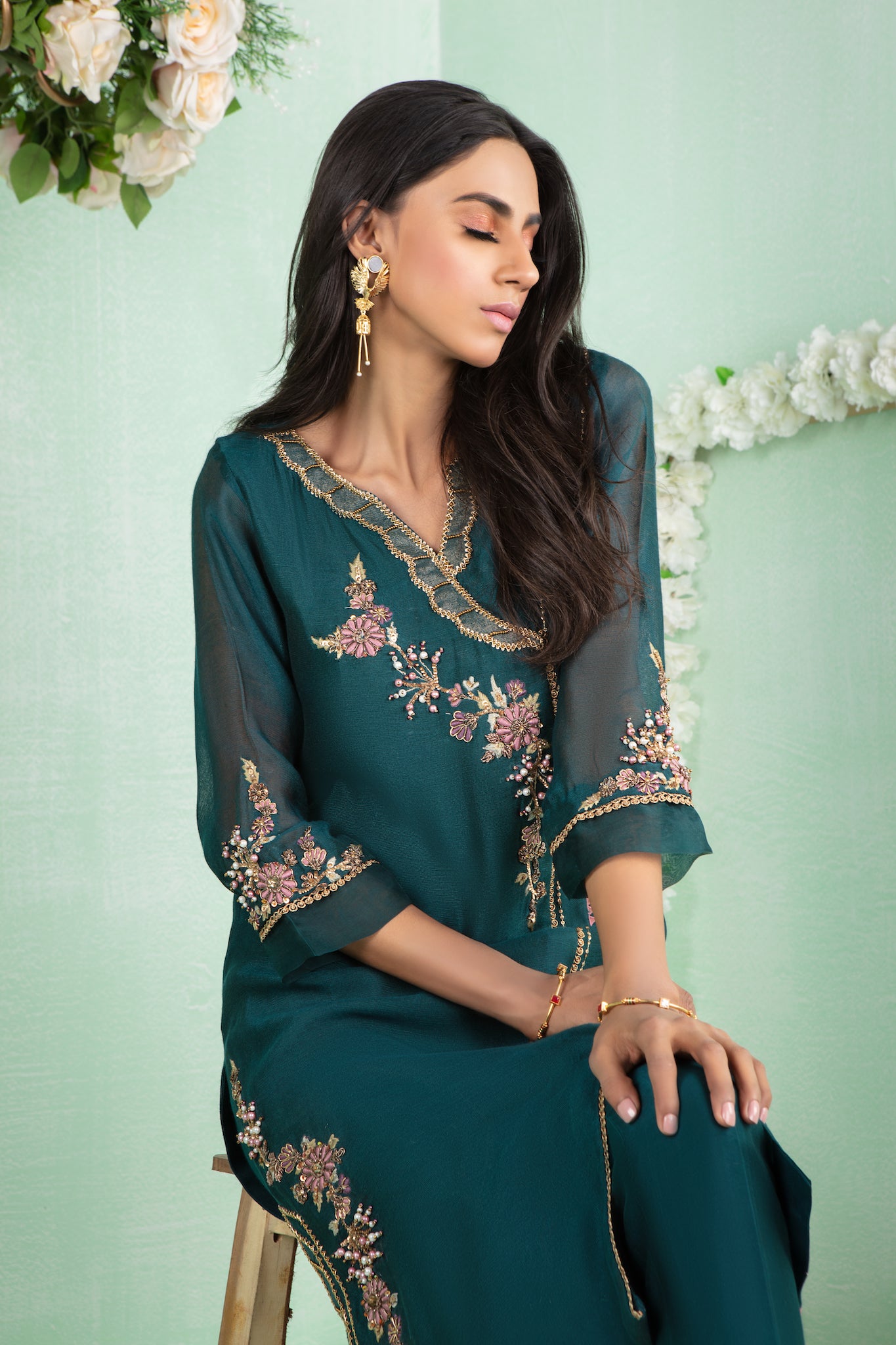 Emerald Envy | Pakistani Designer Outfit | Sarosh Salman