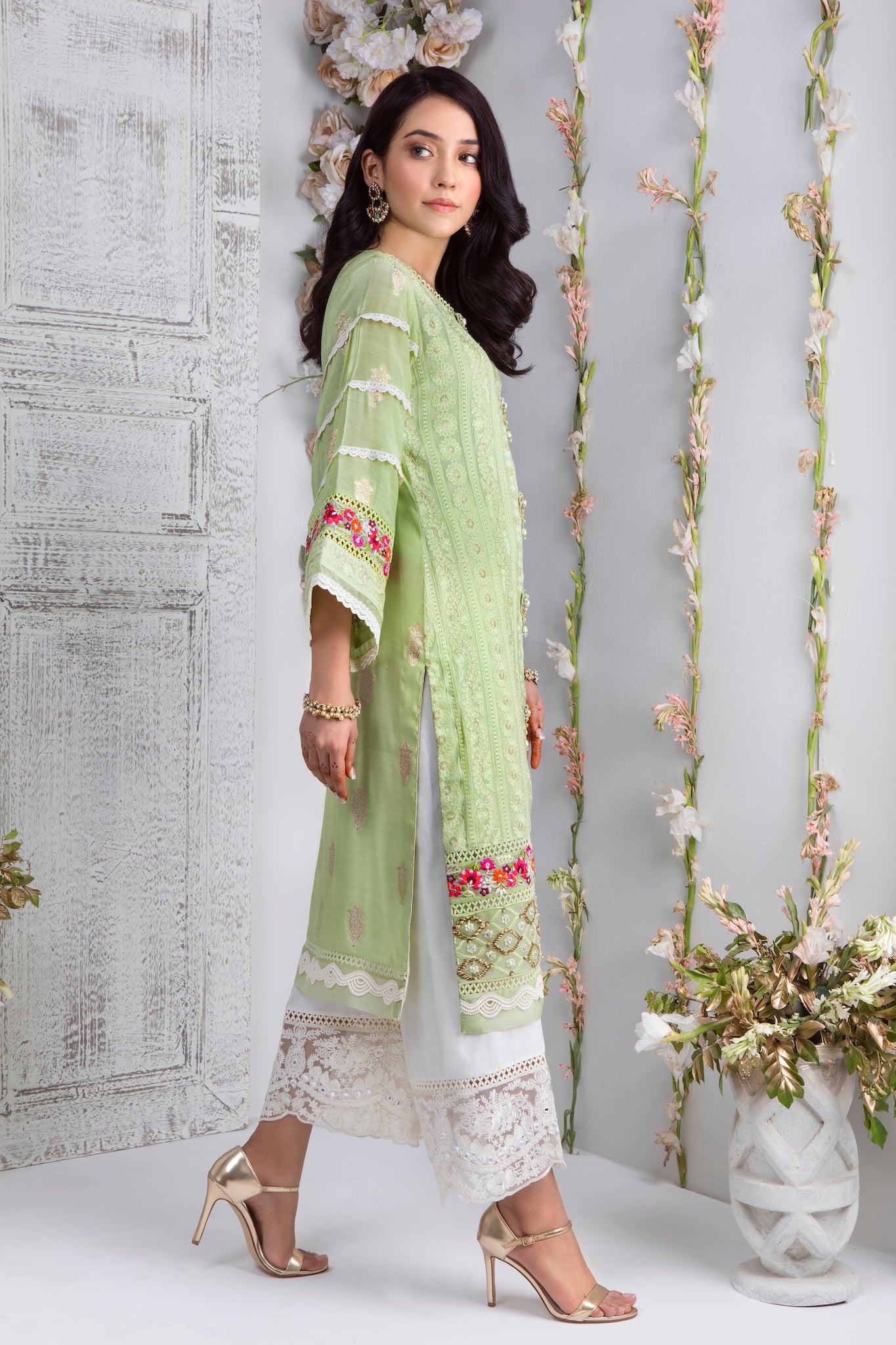 Folk Green | Pakistani Designer Outfit | Sarosh Salman