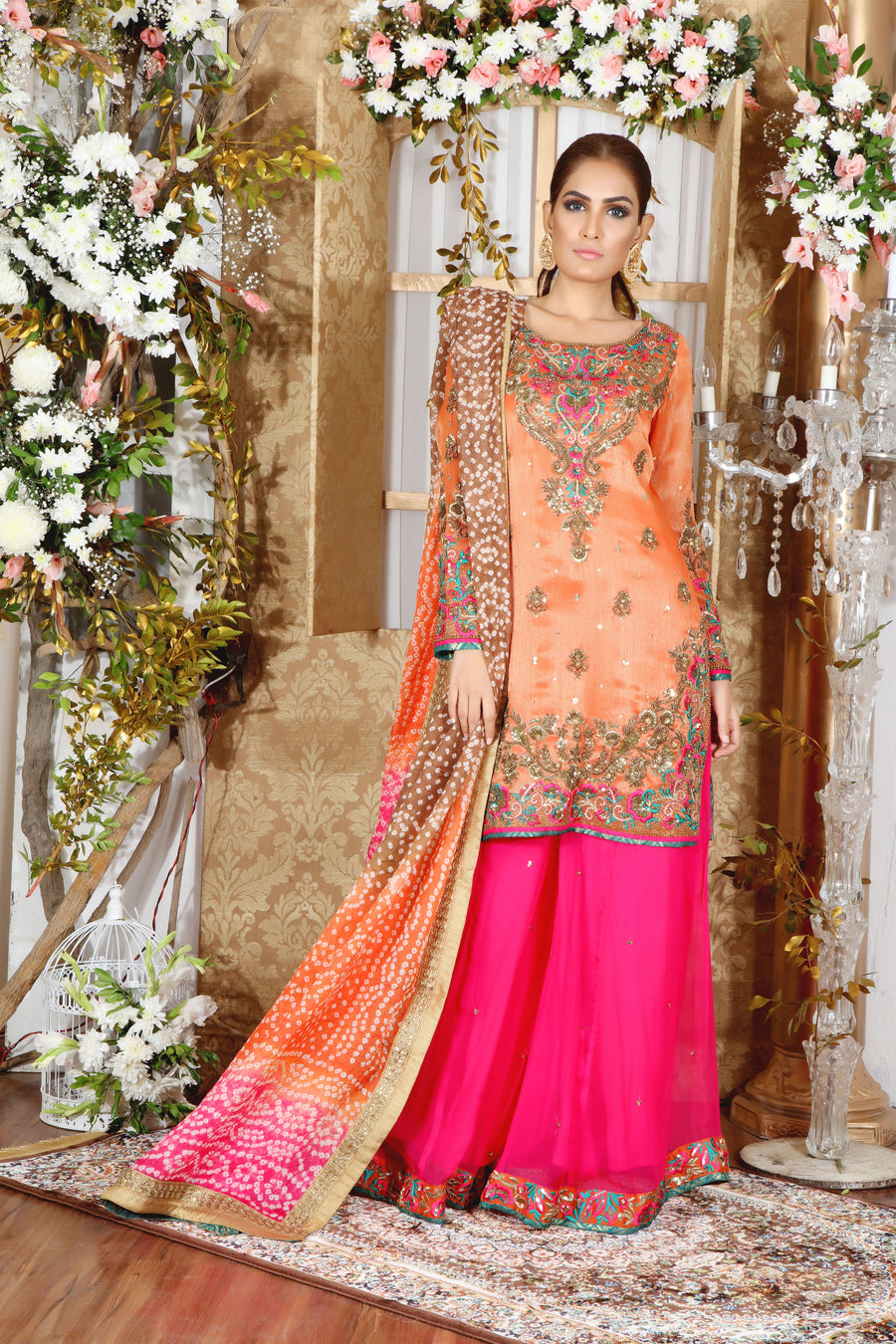 Blazing Orange | Pakistani Designer Outfit | Sarosh Salman