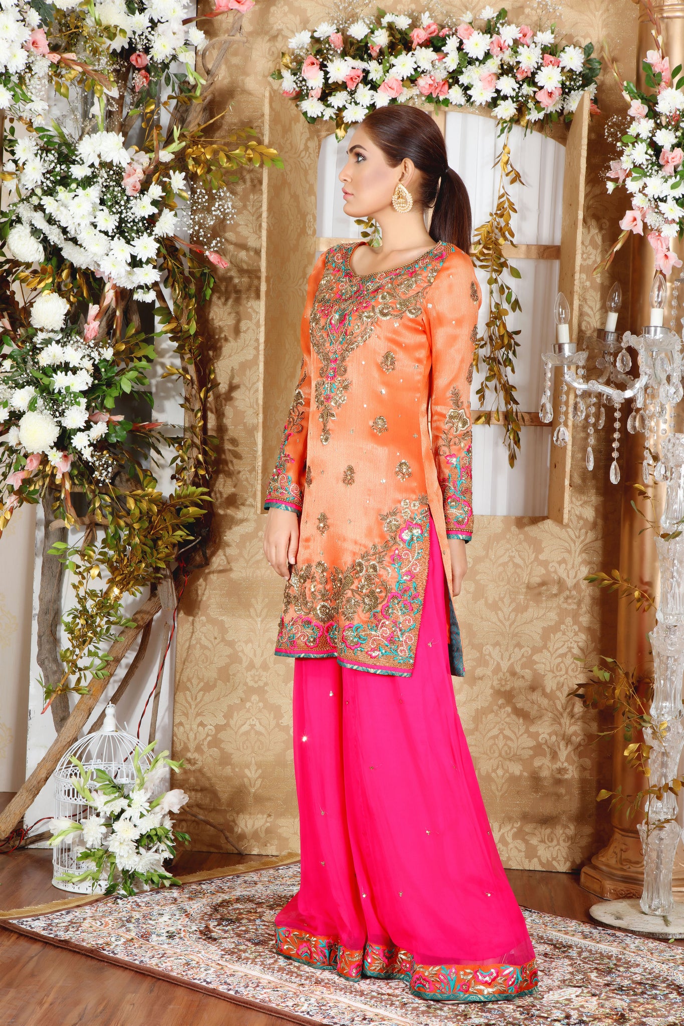 Blazing Orange | Pakistani Designer Outfit | Sarosh Salman