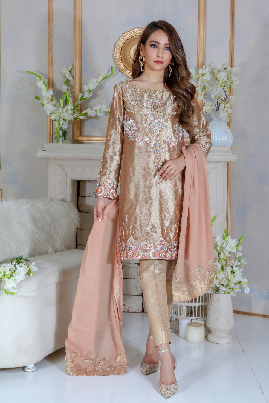 Rose Gold | Pakistani Designer Outfit | Sarosh Salman