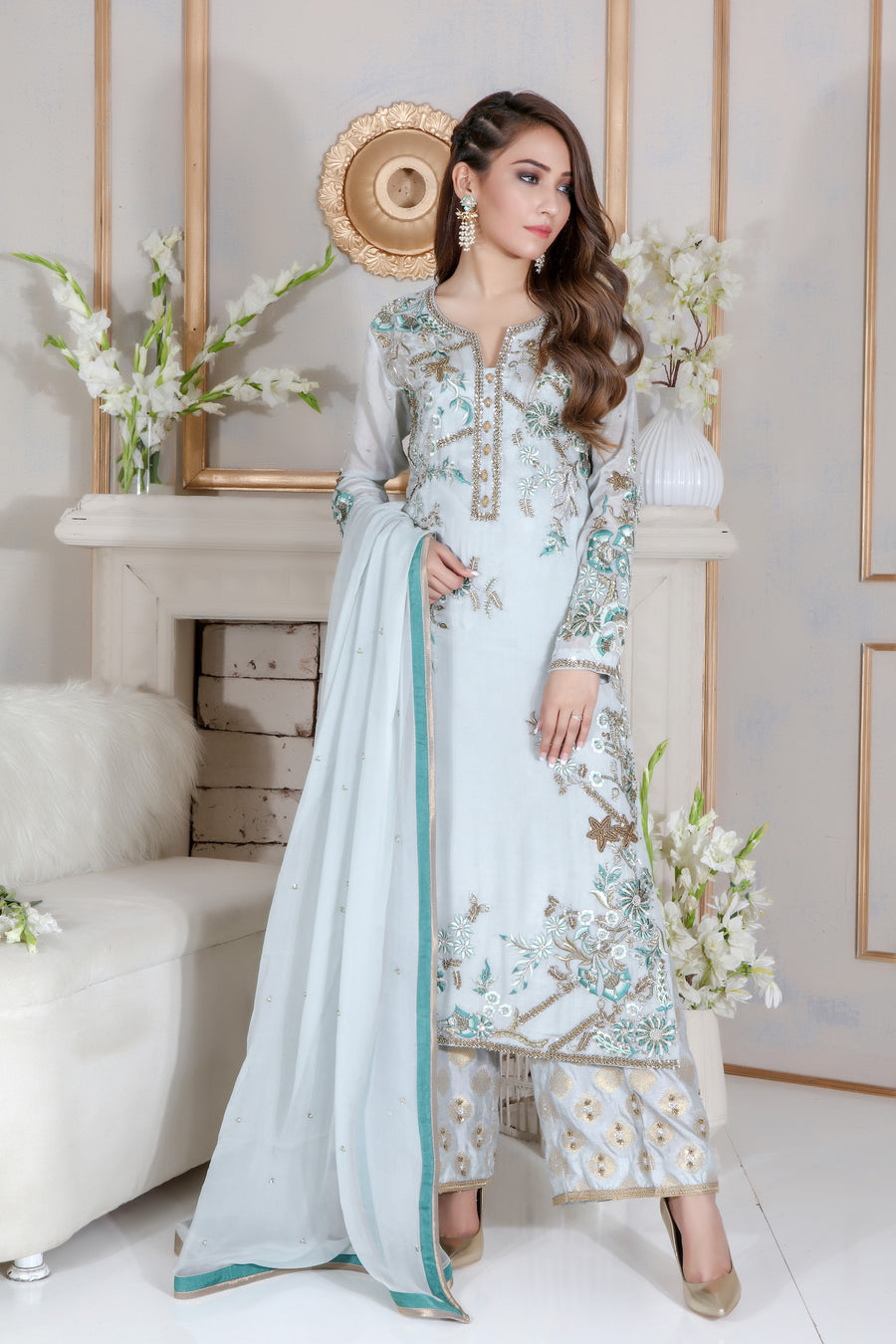 Aquamarine | Pakistani Designer Outfit | Sarosh Salman