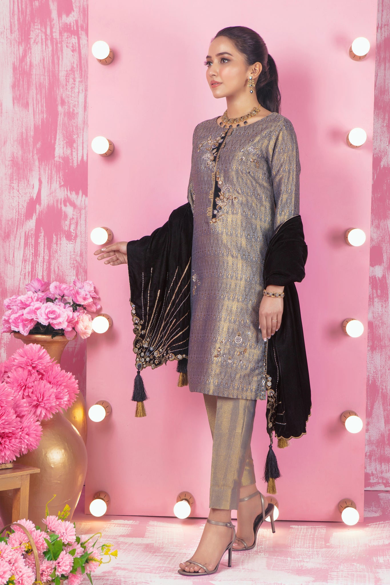Smoky Slate | Pakistani Designer Outfit | Sarosh Salman