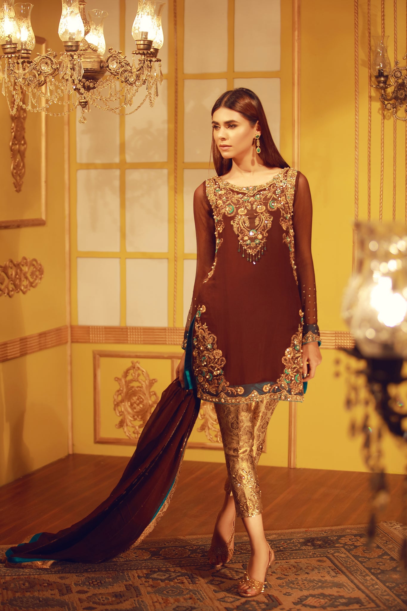 Antique Brown | Pakistani Designer Outfit | Sarosh Salman