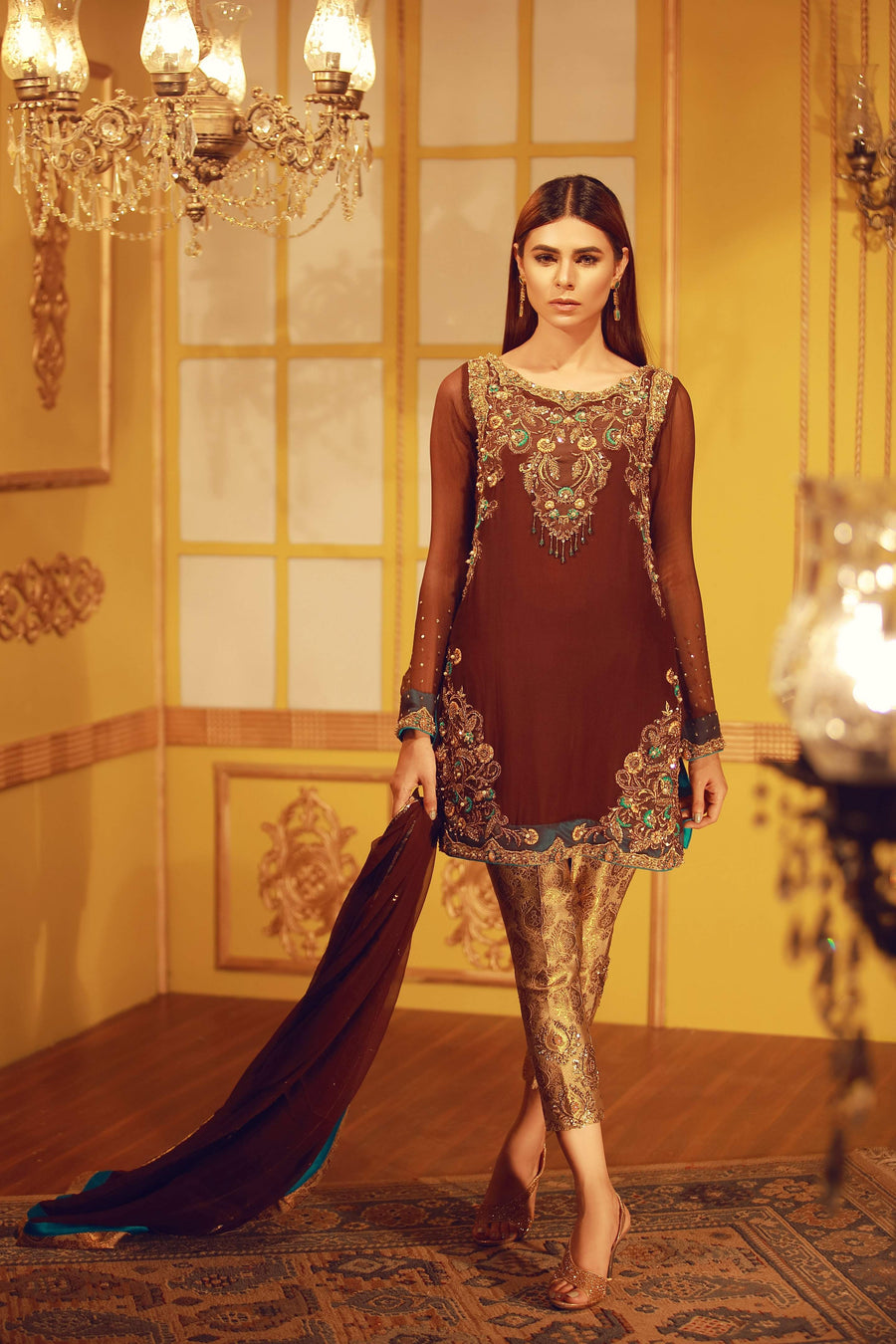 Antique Brown | Pakistani Designer Outfit | Sarosh Salman