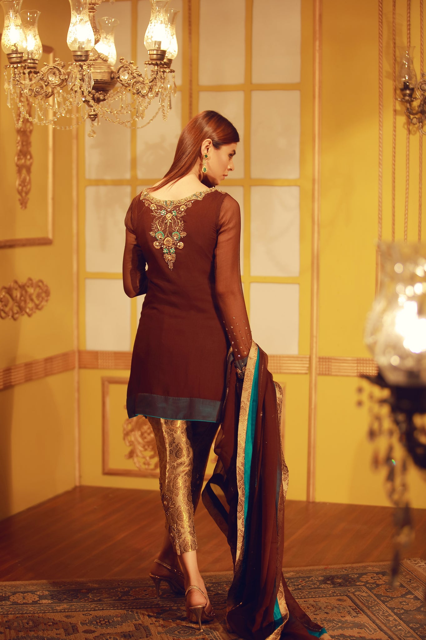 Antique Brown | Pakistani Designer Outfit | Sarosh Salman