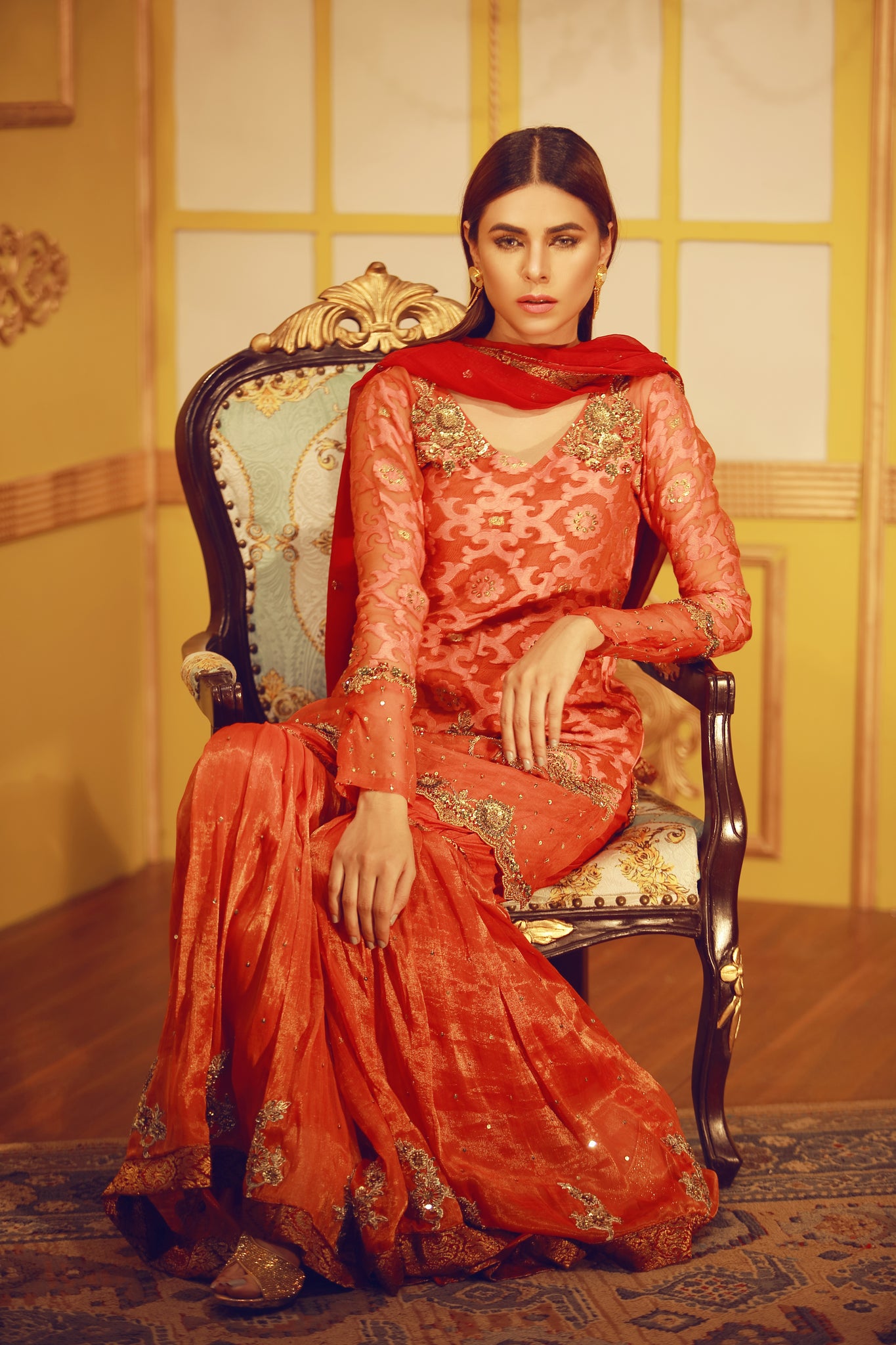 Burnt Orange | Pakistani Designer Outfit | Sarosh Salman