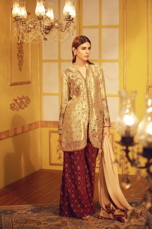 Beige Shimmer | Pakistani Designer Outfit | Sarosh Salman