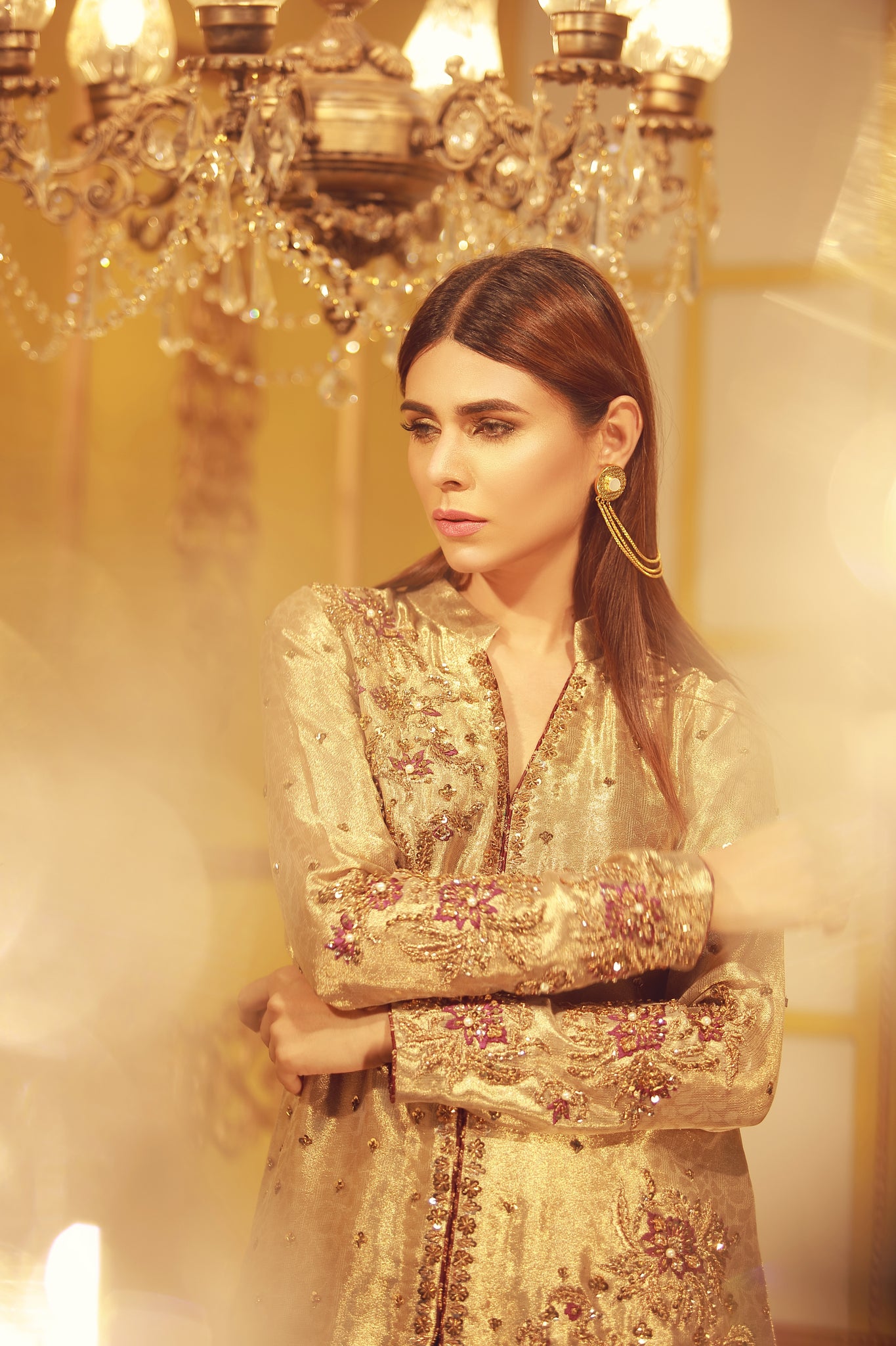Beige Shimmer | Pakistani Designer Outfit | Sarosh Salman