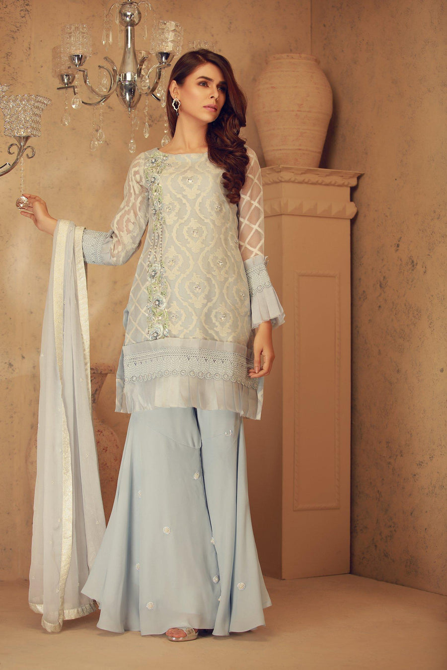 Sea Foam | Pakistani Designer Outfit | Sarosh Salman
