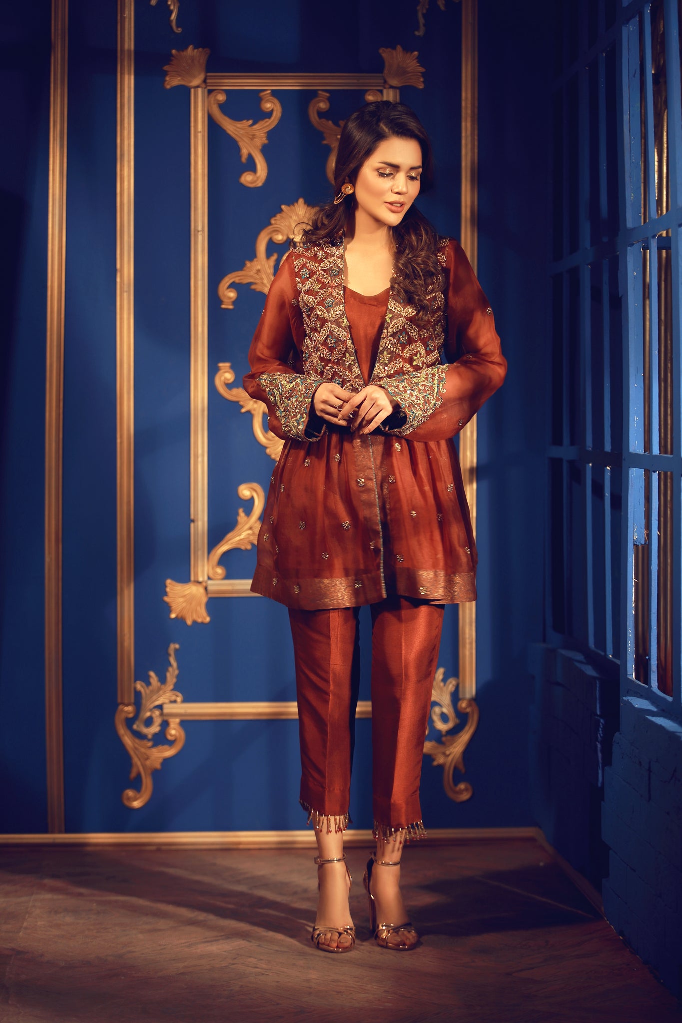 Cinnamon Brown | Pakistani Designer Outfit | Sarosh Salman