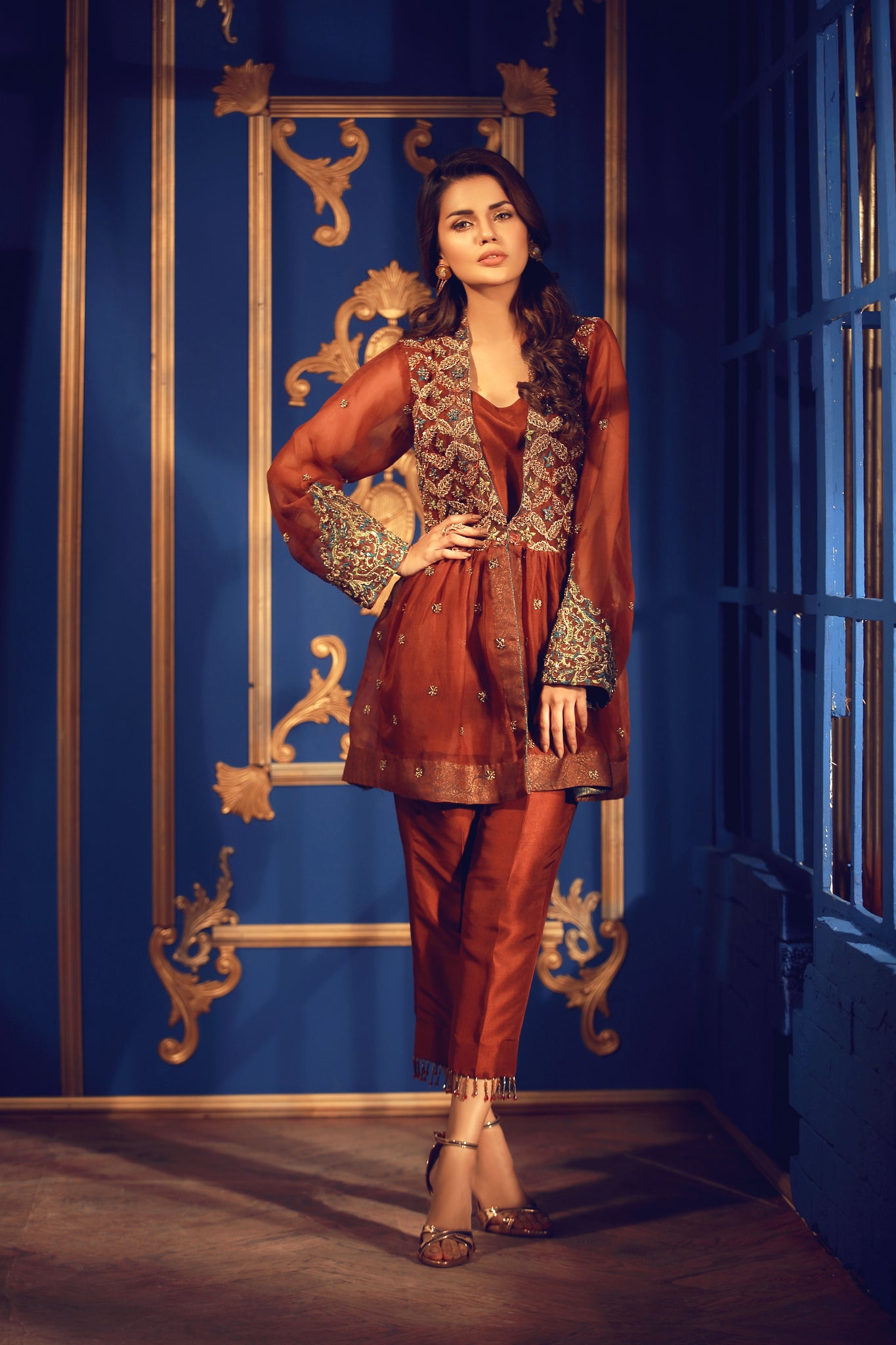 Cinnamon Brown | Pakistani Designer Outfit | Sarosh Salman