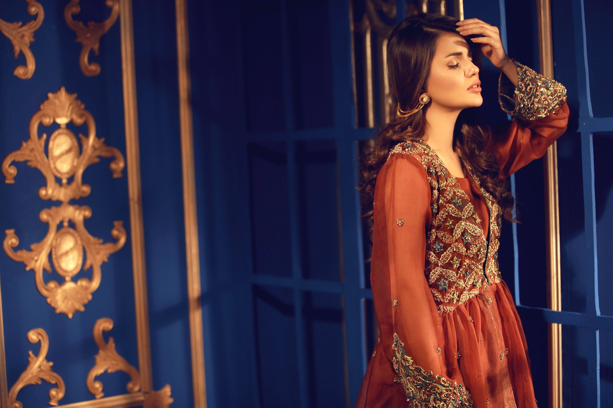 Cinnamon Brown | Pakistani Designer Outfit | Sarosh Salman